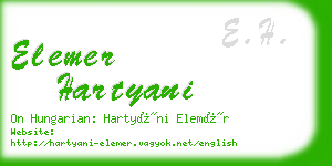 elemer hartyani business card